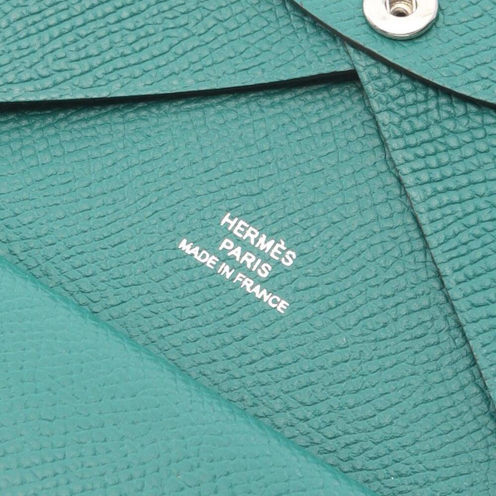 Hermes Calvi Duo Vert Vertigo Wallet - Coin Purse Veau Epsom Leather Women's ... - Picture 6 of 10